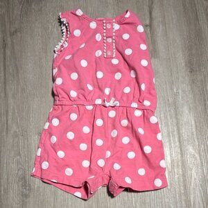 Carter's Pink and White Polka Dot Romper